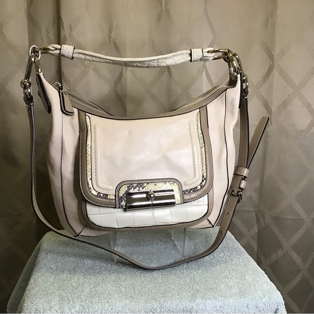 Coach Kristin Spectator Ivory Leather Hobo Bag L1020-16803 - Picture 2 of 10